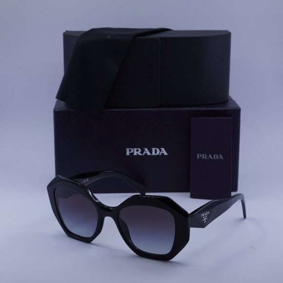 Prada PR16WS 1AB5D1 Geometric Sunglasses – Black\Grey - Picture 1 of 9